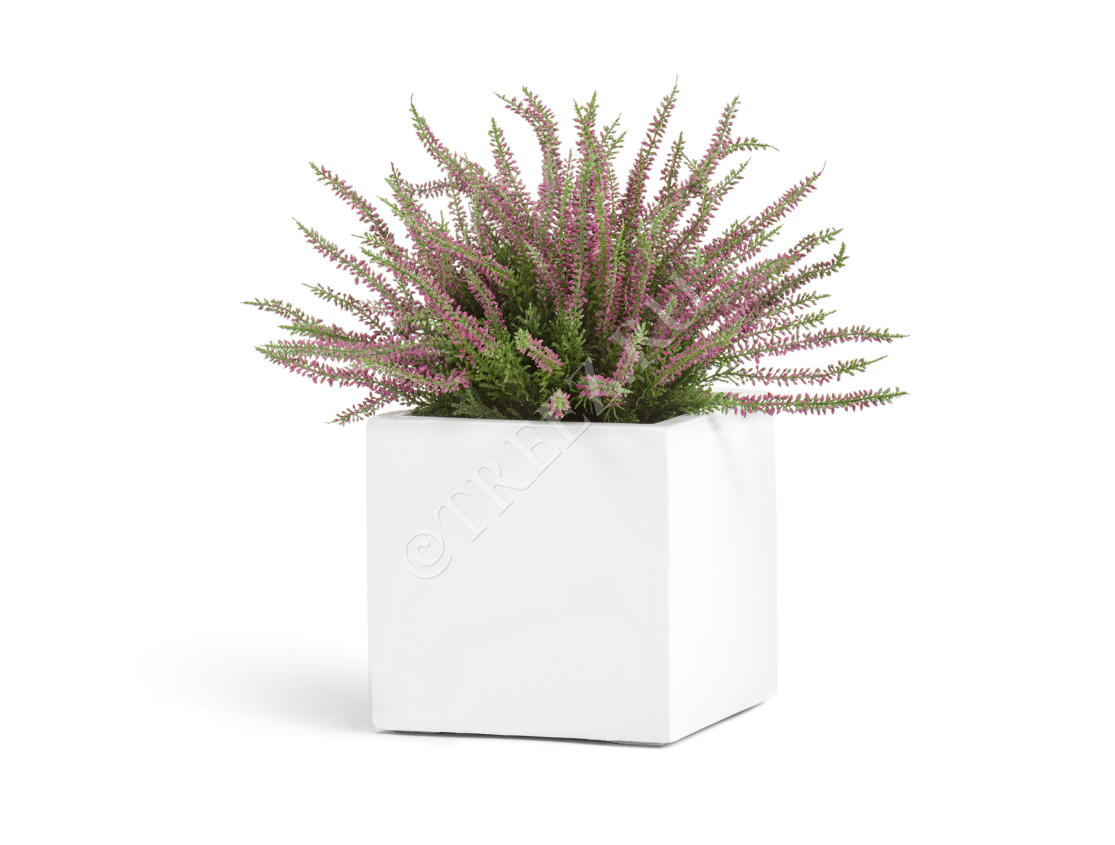 41.3320-05-033-WH-20 Кашпо  Effectory - серия Gloss - Куб - Белый глянцевый лак Цветочная коллекция  - Вид №8