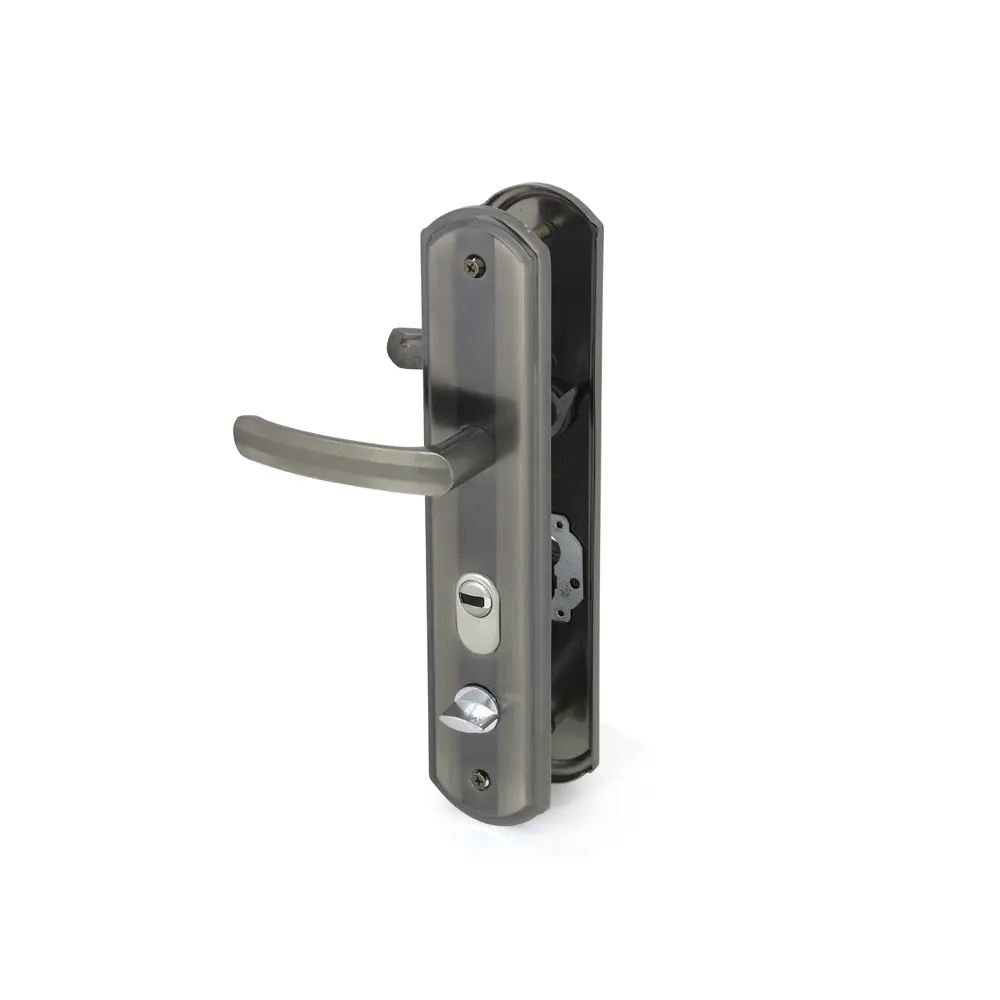 Ручка дверная входная на планке 40 правая, цвет серебристый PALLADIUM STLM-2157254