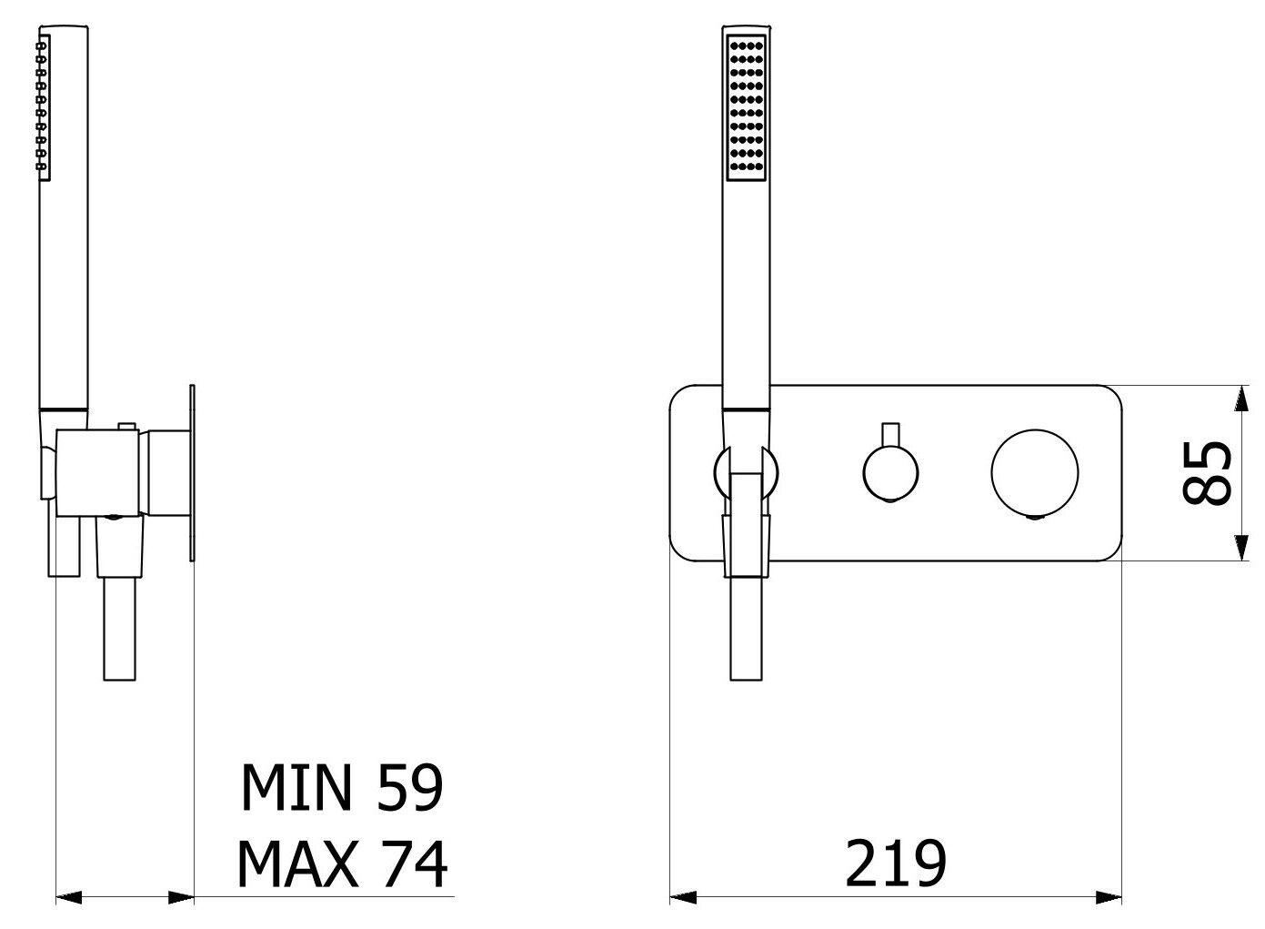 Однорычажный встраиваемый смеситель для душа с ручным душем IB Brera ARCH-00147412 - Вид №13