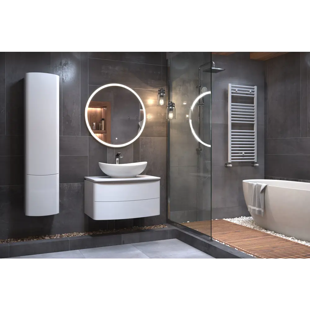 Тумба под раковину подвесная Vigo Cosmo 80 см цвет белый STLM-2170570 - Вид №9