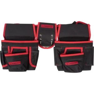 Сумка-пояс двойная 20 карманов Matrix, 290×240 мм, полиэстер, цвет чёрный/красный