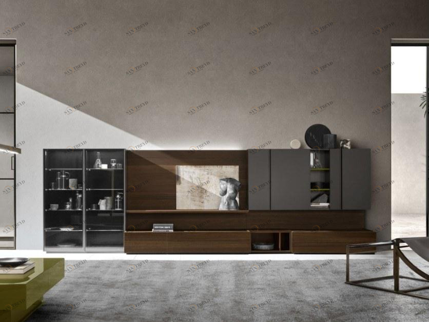 ZANETTE Лакированная стенка для хранения из дуба с подставкой под телевизор Day moove sun-id-1497187