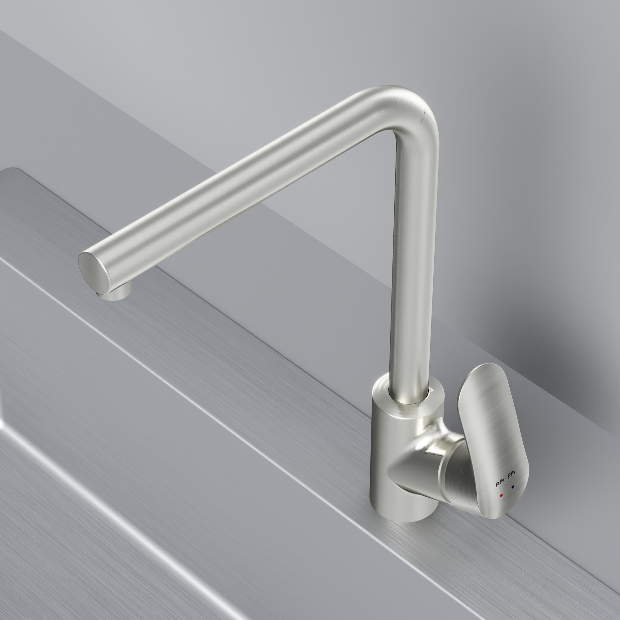 F8005011 смеситель для кухни L-образный излив сатин шт. AM.PM Like - Вид №4