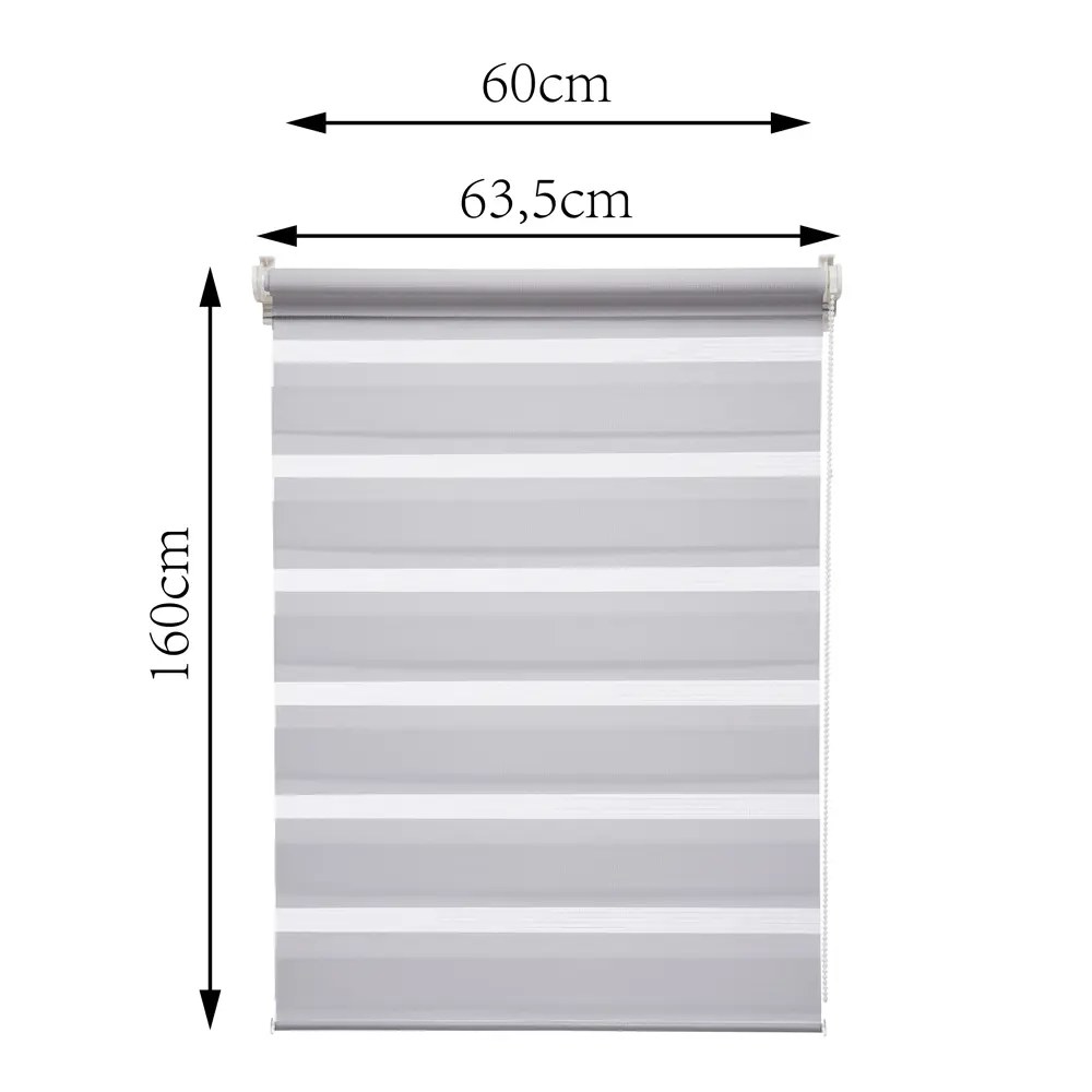 Штора рулонная день-ночь Inspire Peter 60x160 см светло-серая Granit 5 82691059 STLM-2151029 - Вид №2