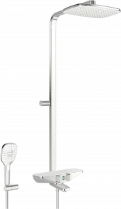 Oras 7593U-11 Смеситель с верхним душем rain shower, 6 V 7593U-11 Esteta Wellfit Хром/Белый