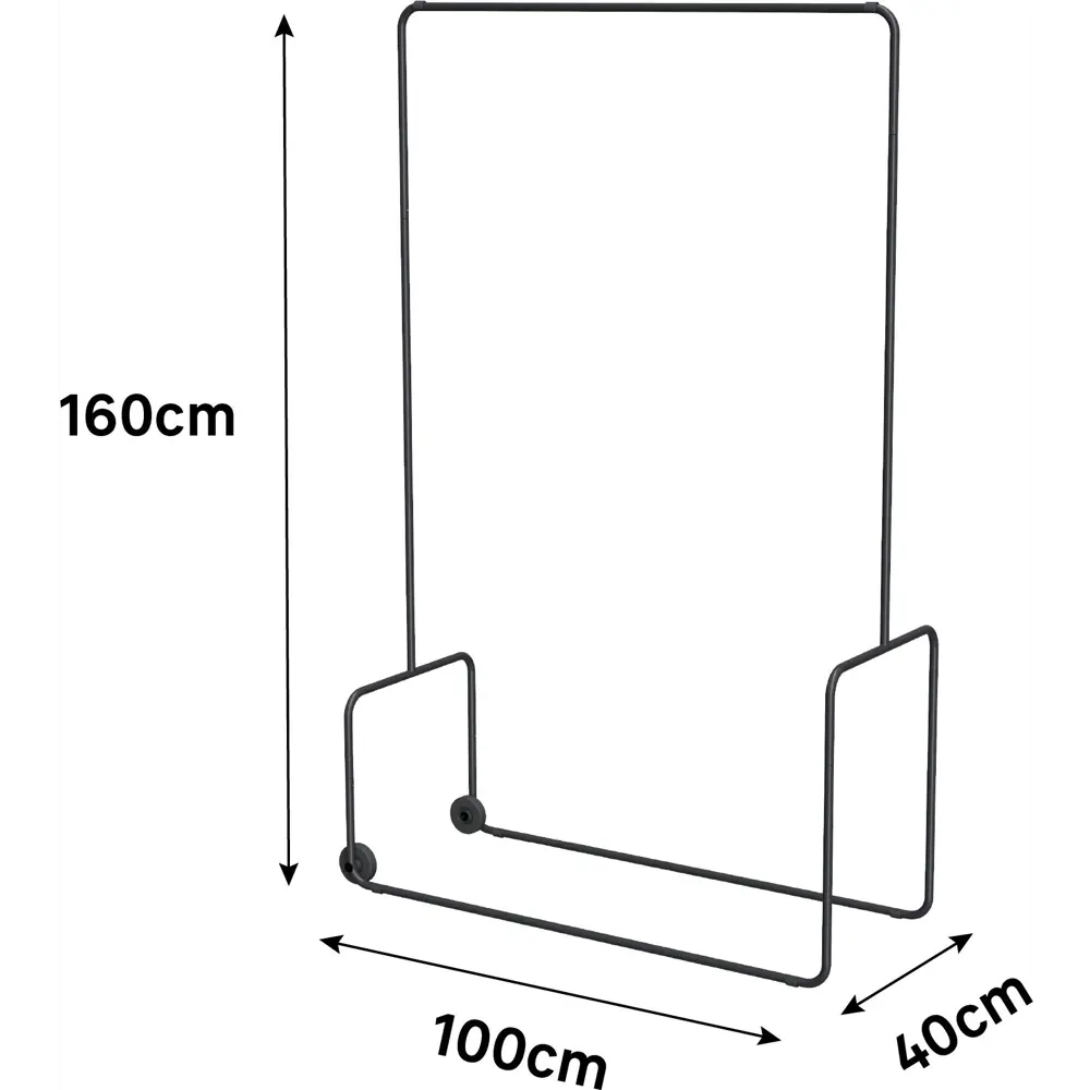 Вешалка напольная Spaceo 100x160x40 см металл цвет графит STLM-2059630 - Вид №1