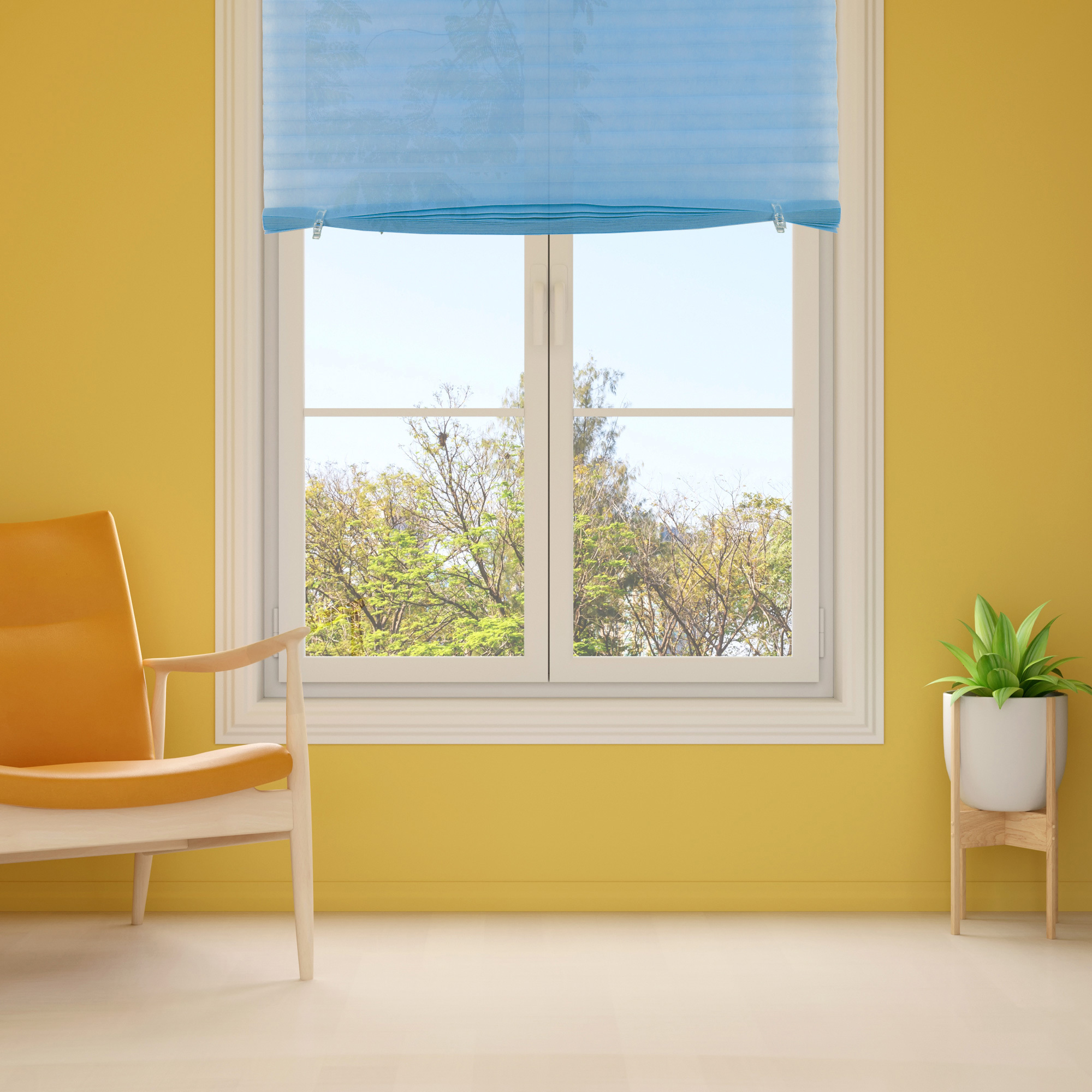 87557173 Жалюзи плиссе LY-PB05 90x190 см текстиль голубые STLM-0074476 Santreyd  - Вид №6