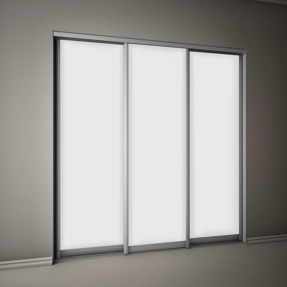 Дверь-купе SPACEO 2255x904 мм высота проема 2300 мм ЛДСП цвет белый/матовое серебро широкий профиль Spaceo home STLM-2098389 - Вид №4