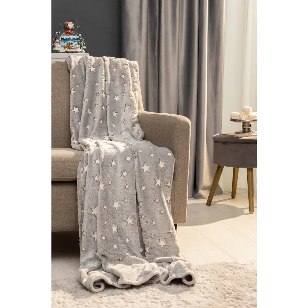 Плед Небосвод светящийся в темноте 150x200 см микрофибра цвет серый Ardenza Новогодняя STLM-2123617 - Вид №5