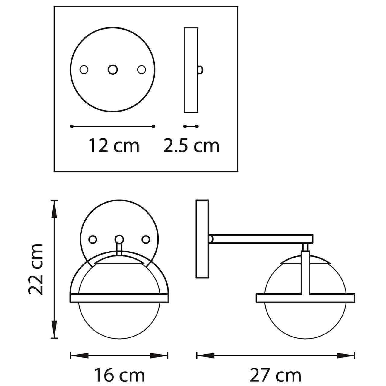 Бра настенное белое с черным Lightstar Croco 815617 LIGHTSTAR CROCO 00-3930188 Белый;черный  - Вид №2