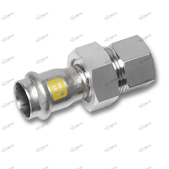617330GMVA1534 SANHA 17330GMVA пр.-фит. газ, нерж.сталь, переход-ВР с плоск. упл. 15x3/4 мм 