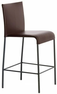 Potocco Высокий кожаный табурет со спинкой Agra 688/sc