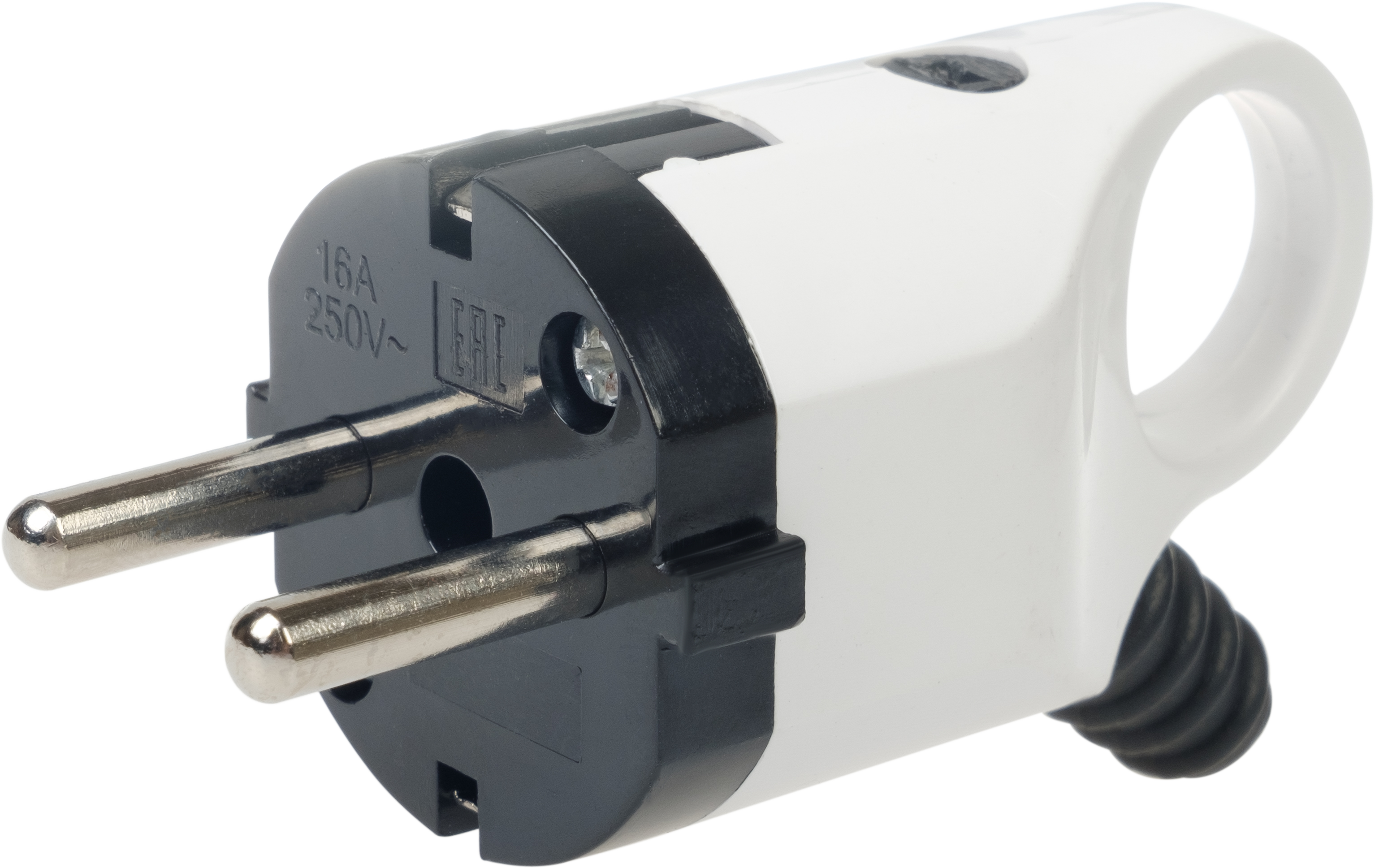 Угловая вилка DUWI с ушком для подвешивания, 16А, белая 87658025