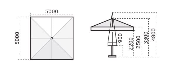 Квадратный зонтик с освещением Scolaro Parasol ARCH-00151462 - Вид №4