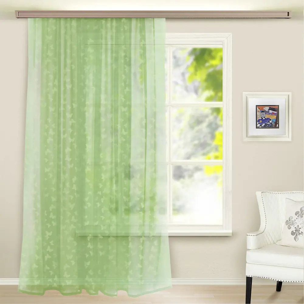 Тюль на ленте «Бабочка» тиснение 250х260 см цвет голубой WITERRA STLM-2161793 - Вид №3