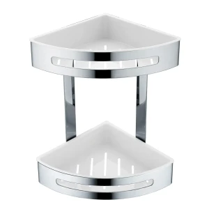 Полка для ванной комнаты Royal двухъярусная угловая, 20.6х20.6х29 см, сталь