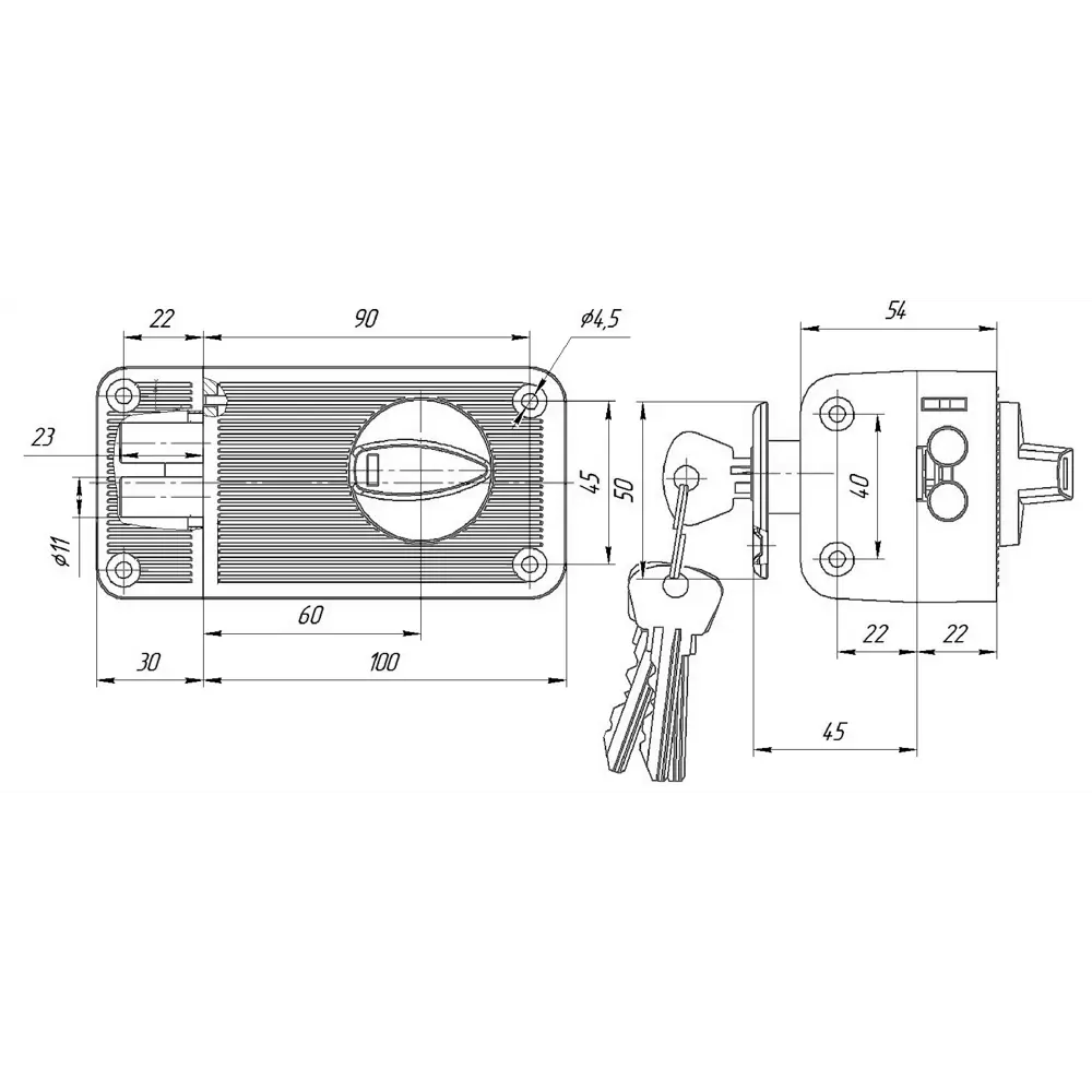 Замок накладной ЗЕНИТ ЗН-2-3 для входных дверей с антикоррозийным покрытием 82126221 STLM-0019804 - Вид №3
