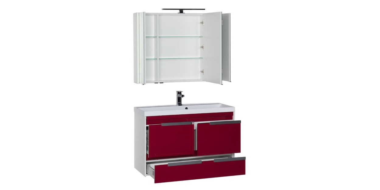 Комплект мебели Aquanet Тиволи 100 бордо 00180562 - Вид №2