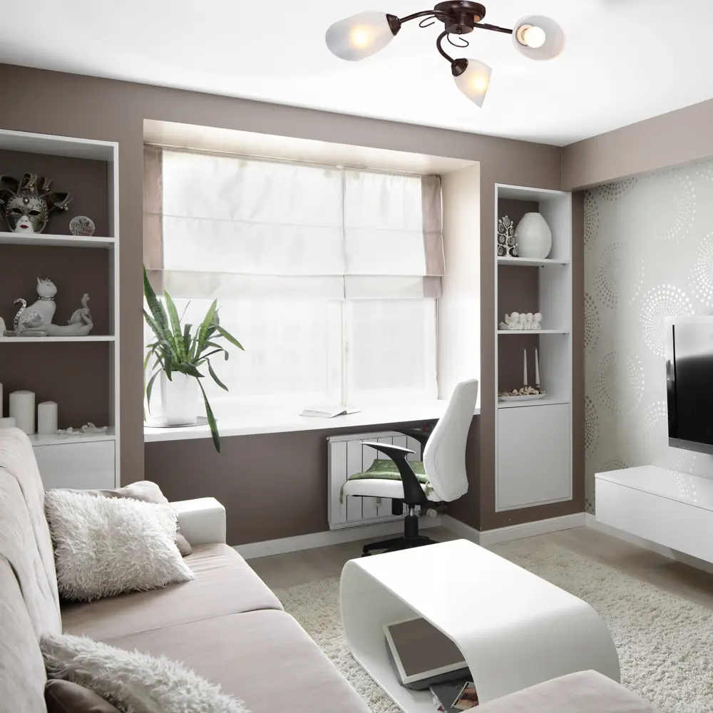 Люстра потолочная Vitaluce Брауни 3 лампы 9м² Е14 цвет коричневый матовый STLM-2149244 - Вид №6