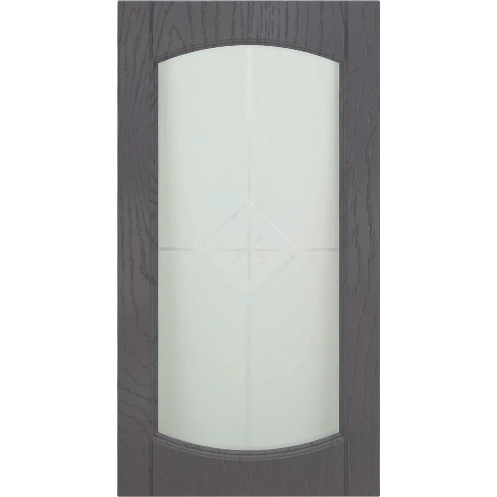 Фасад со стеклом Петергоф грей 39.7x76.5 см Delinia ID МДФ цвет графит STLM-2123017 - Вид №1