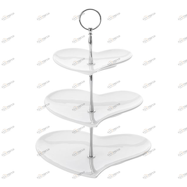 Ваза фарфоровая трехъярусная белая "Сердце" MAXWELL & WILLIAMS ЛИЛИЯ 00-3946385 Белый