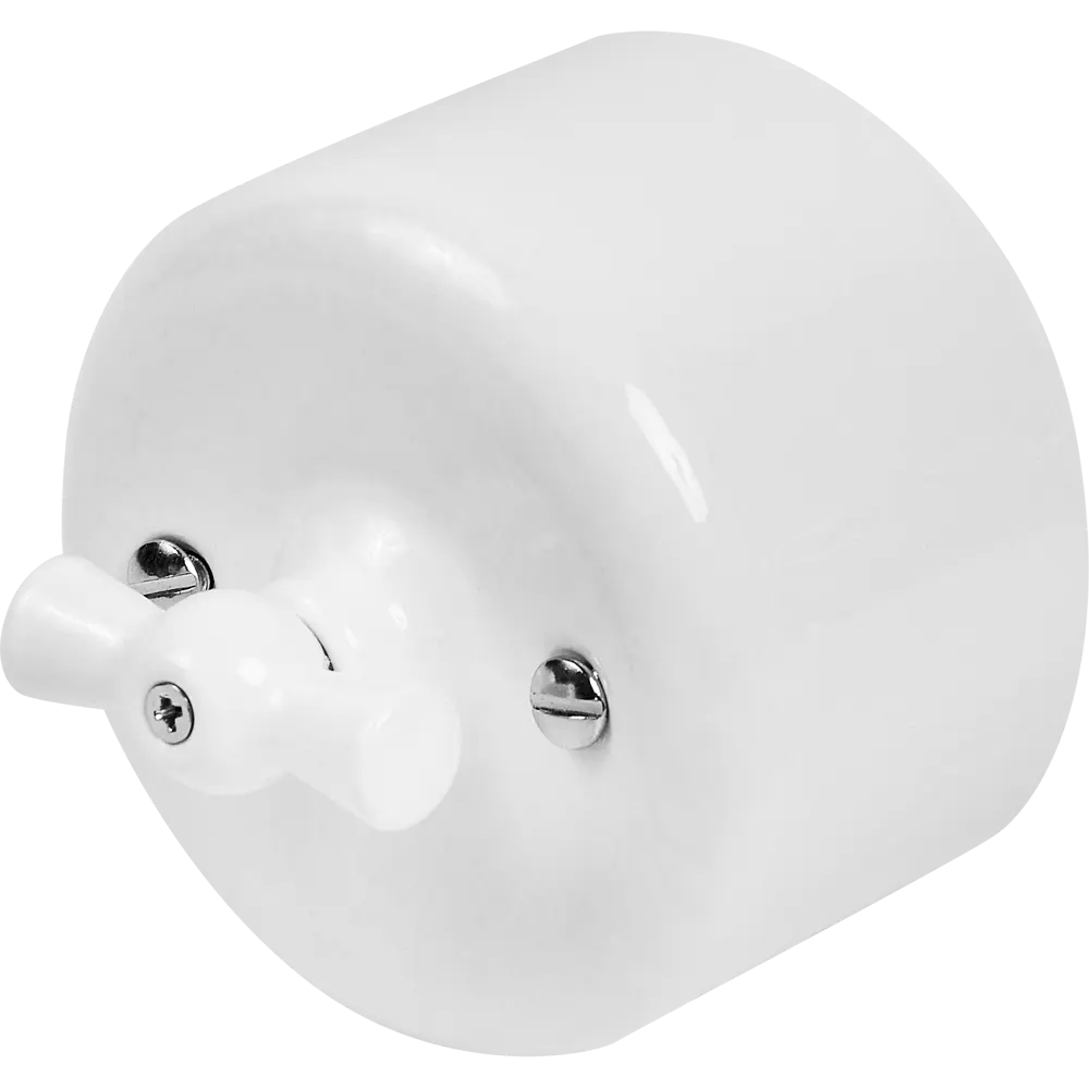 Выключатель накладной Electraline 1 клавиша цвет керамика цвет белый Ретро STLM-2071507