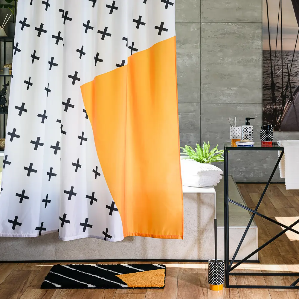 Коврик для ванной комнаты Moroshka Memphis 80х50 см цвет чёрный STLM-2009574 - Вид №7