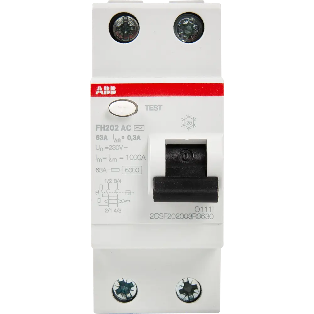 УЗО ABB FH202 1P N 63 A 300 мА 6 кА AC 2CSF202003R3630 STLM-2060265 - Вид №1