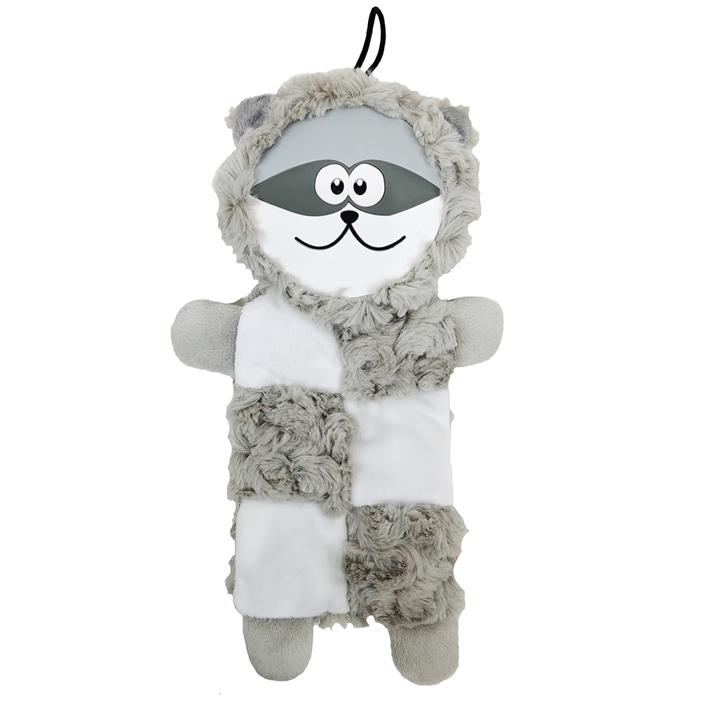 ПР0057128 Игрушка для собак Critterz Енот плоский с пищалками плюш 30см CHOMPER 