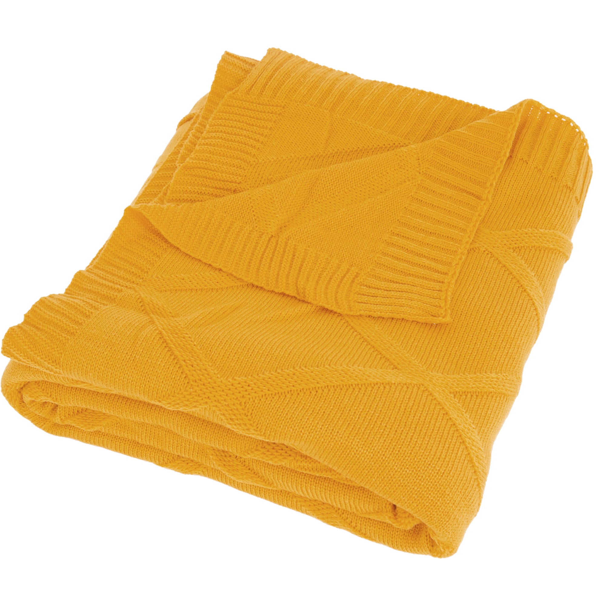 83273943 Плед вязаный 150x200 см акрил цвет жёлтый Отсутствует Santreyd  - Вид №2