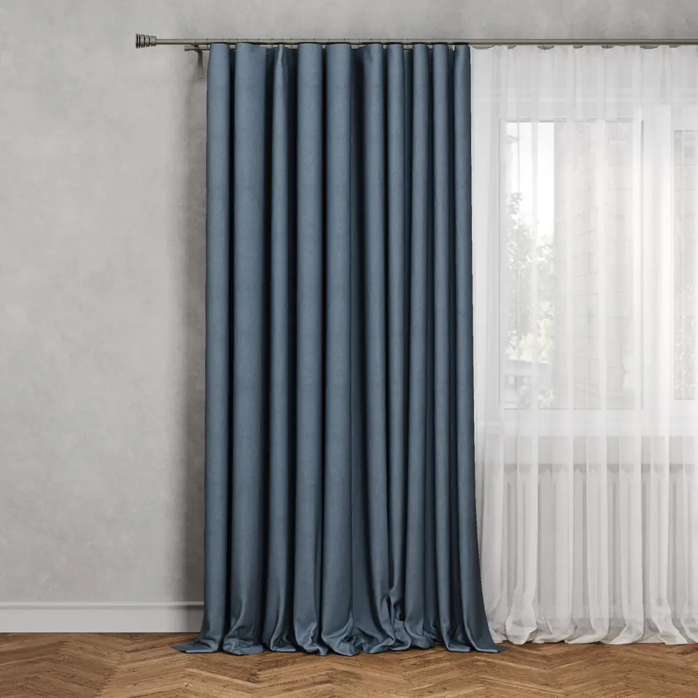 Santreyd Штора «Сильвия» на ленте 200x260 см - глубокий синий 82701344