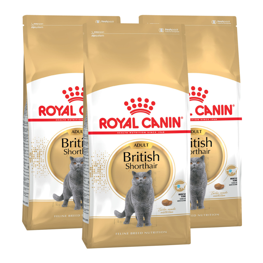 Т00008747*3 Корм для кошек British Shorthair Adult для породы Британская короткошёрстная сух. 2кг (упаковка - 3 шт) ROYAL CANIN 