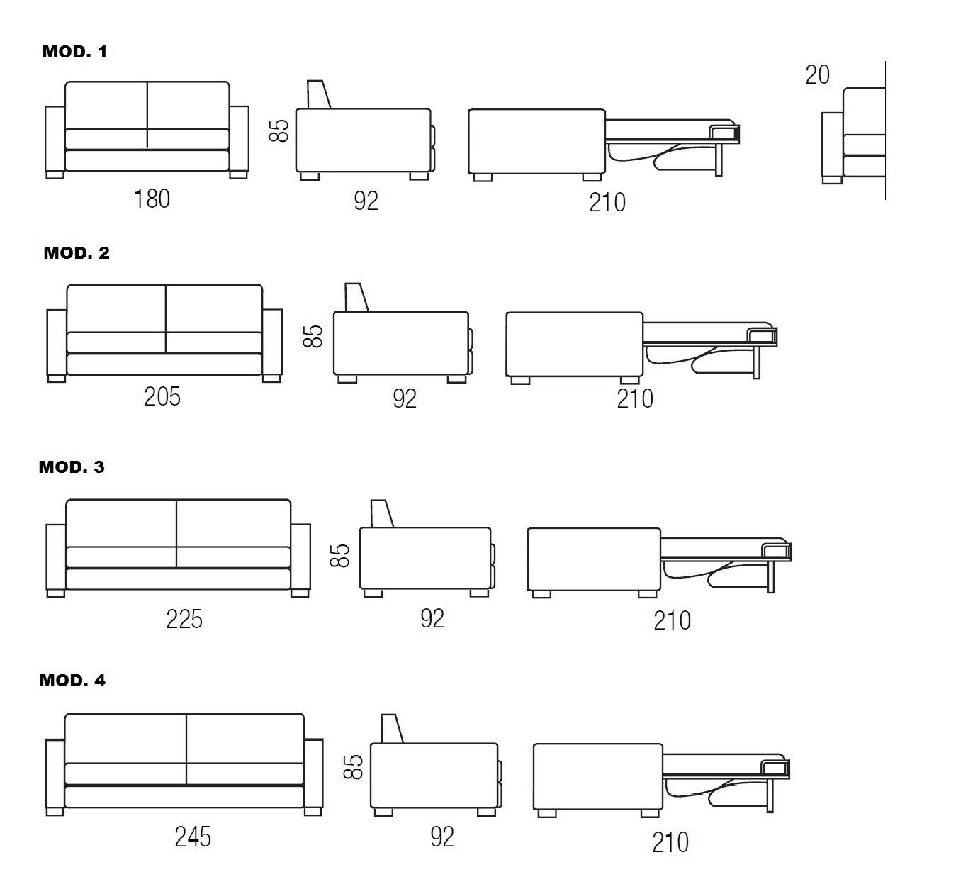 Диван-кровать из ткани Milano Bedding ARCH-00055035 - Вид №2