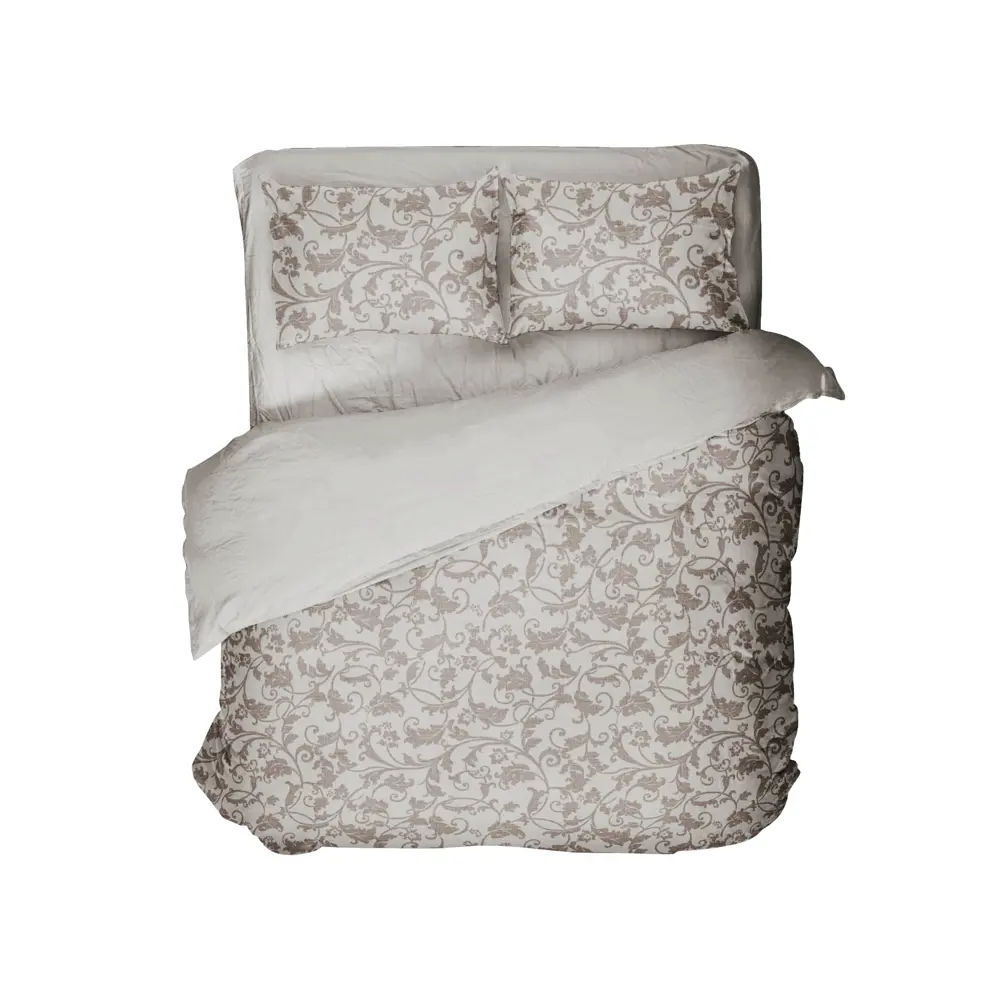 Комплект постельного белья Шуйские Ситцы Вьюн двуспальный бязь бежевый STLM-2156348