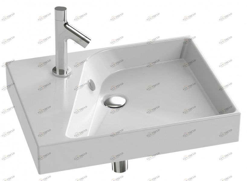 EXQ112-Z-00 Подвесная раковина настенная прямоугольная JACOB DELAFON RYTHMIK белая