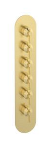 External part of thermostatic 5 ways, round plate, vertical, Soho handle WE ARE IB eua512isnoh Brushed Pale Gold Aqua