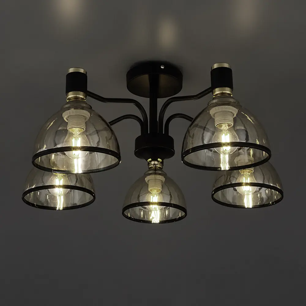 Люстра потолочная Jlight Opi 3138/5C цвет черный/золото 84315596 STLM-2021284  - Вид №1