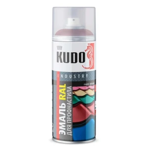 Эмаль аэрозольная для металлочерепицы KUDO акриловая глянцевая цвет винно-красный 520 мл