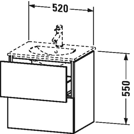 LC626004747 L-Cube Тумбочка подвесная Каменно-синий глянцевый лак Duravit - Вид №2