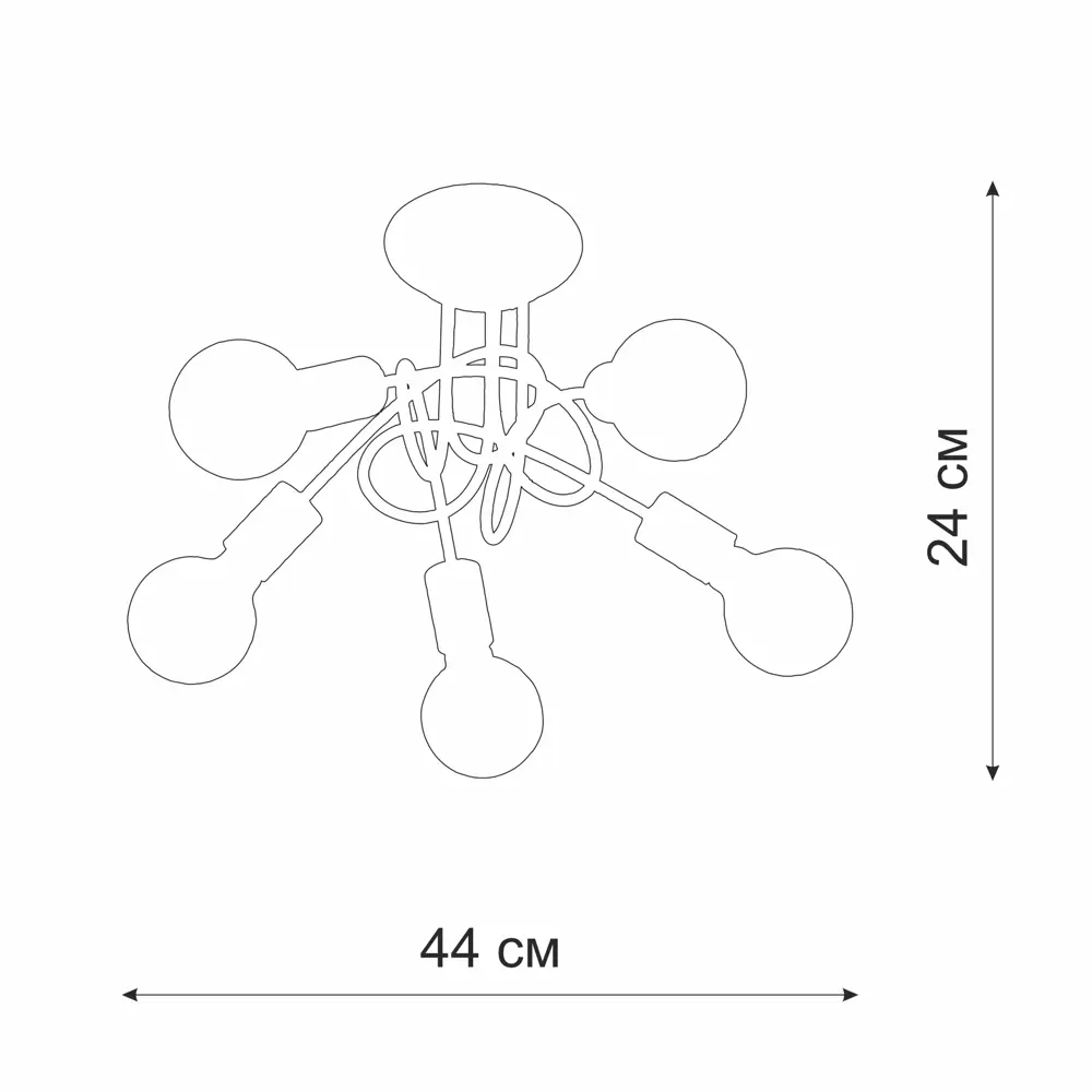Люстра потолочная Vitaluce Сириус 5 ламп 15м² Е27 цвет белый матовый STLM-2089884 - Вид №11