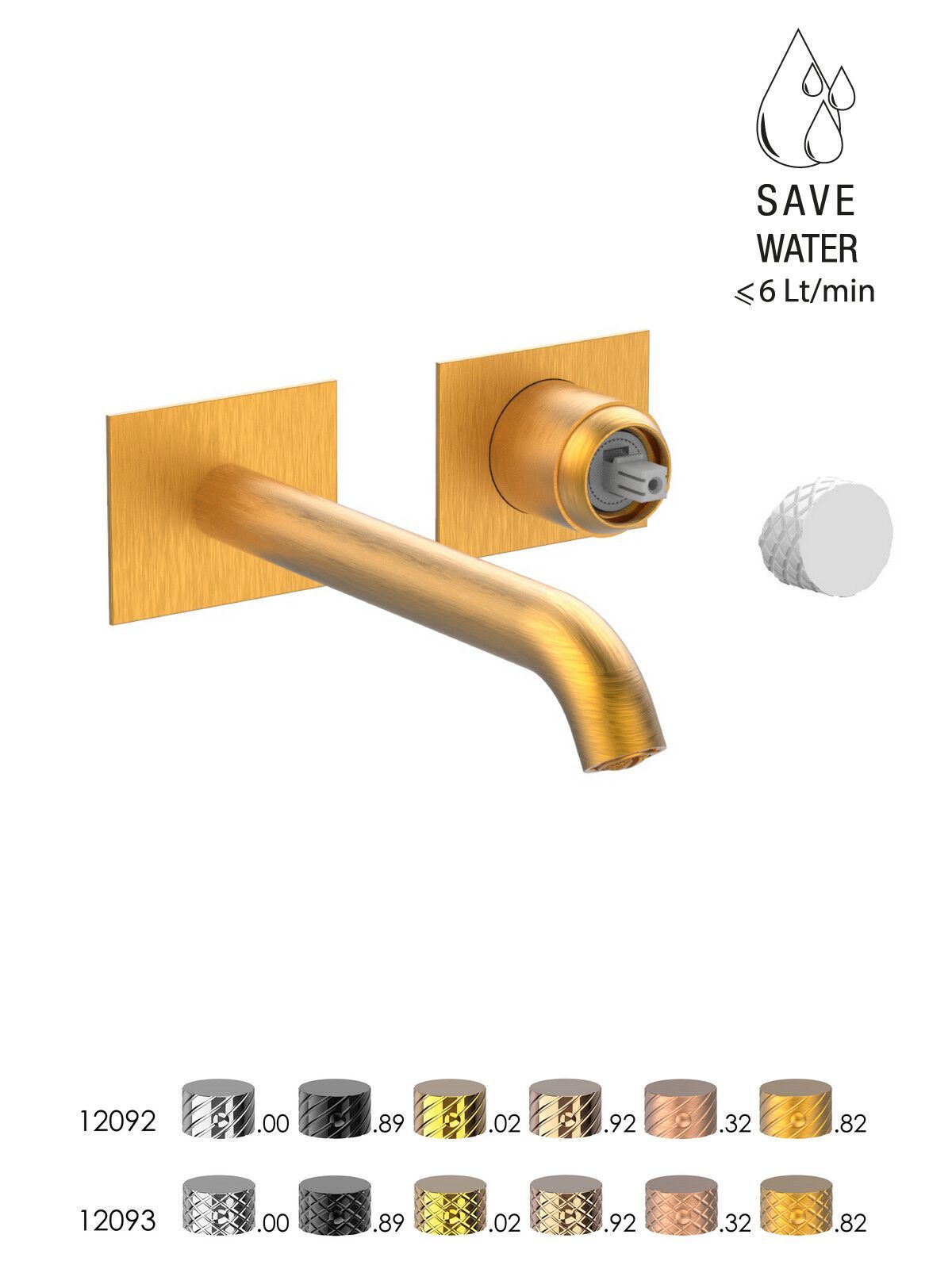 Настенный смеситель для раковины без слива с ограничителем расхода Rubinetterie Frattini Pepe XLS ARCH-00093332 - Вид №26