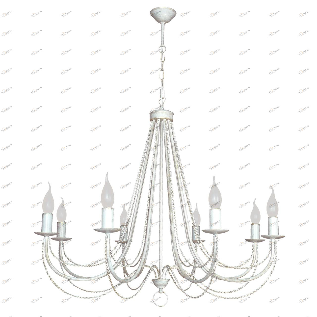 Люстра дизайнерская Asked белая 10137-8L SUPERNW СВЕЧИ 056659 Белый 