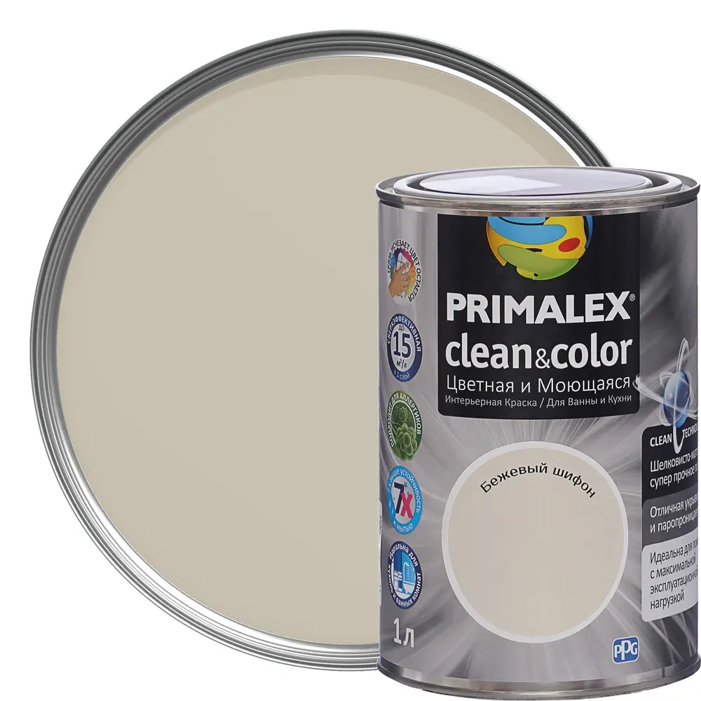 Краска PR-X Clean&Color 1 л Бежевый шифон PRIMALEX STLM-2141090