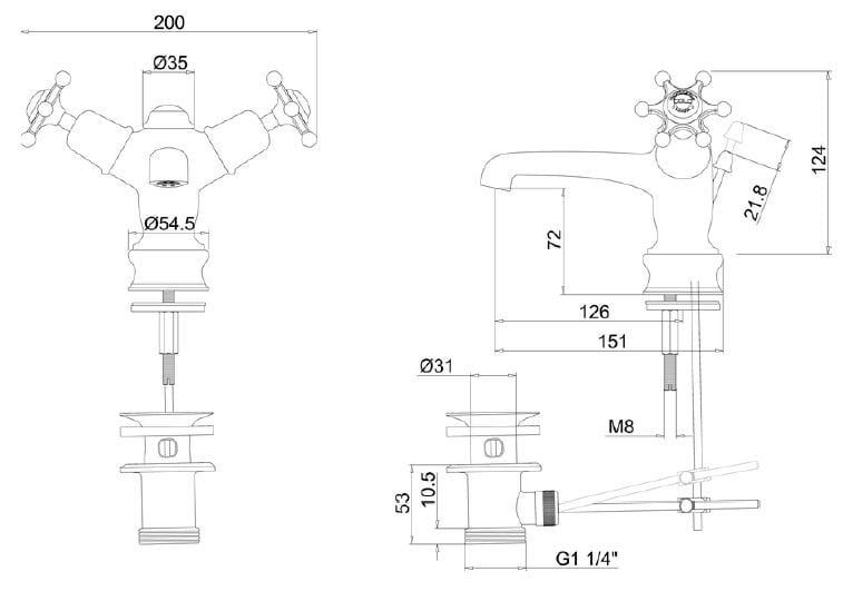 Смеситель для раковины с одним отверстием Burlington BIRKENHEAD REGENT ARCH-00083909 - Вид №6