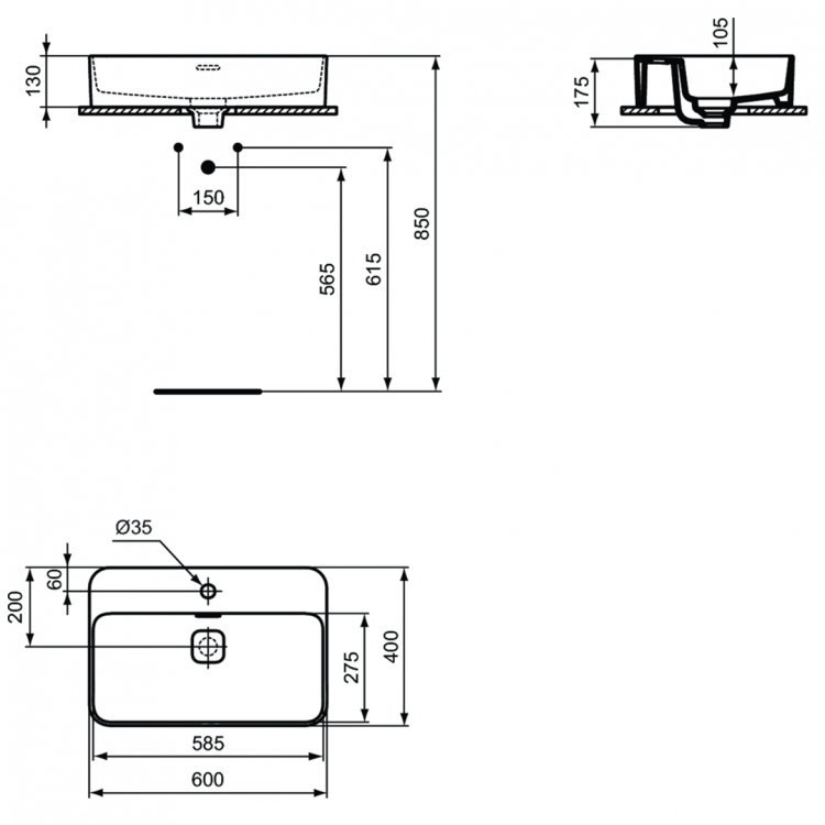 T299801 Раковина 60 см Ideal Standard STRADA II - Вид №8