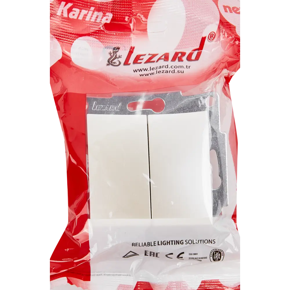 Выключатель Lezard Karina 2 клавиши цвет жемчужный белый перламутровый 84410687 STLM-2061782 - Вид №4