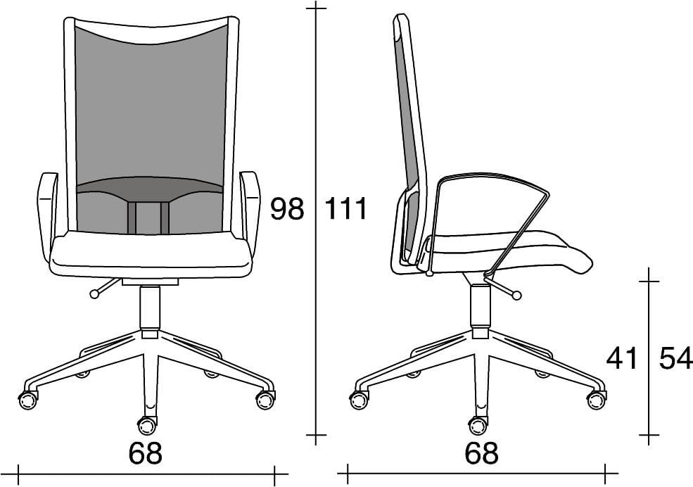 Офисное кресло с сетчатыми колесами и подлокотниками с 5 спицами TALIN Avianet ARCH-00035026 - Вид №2