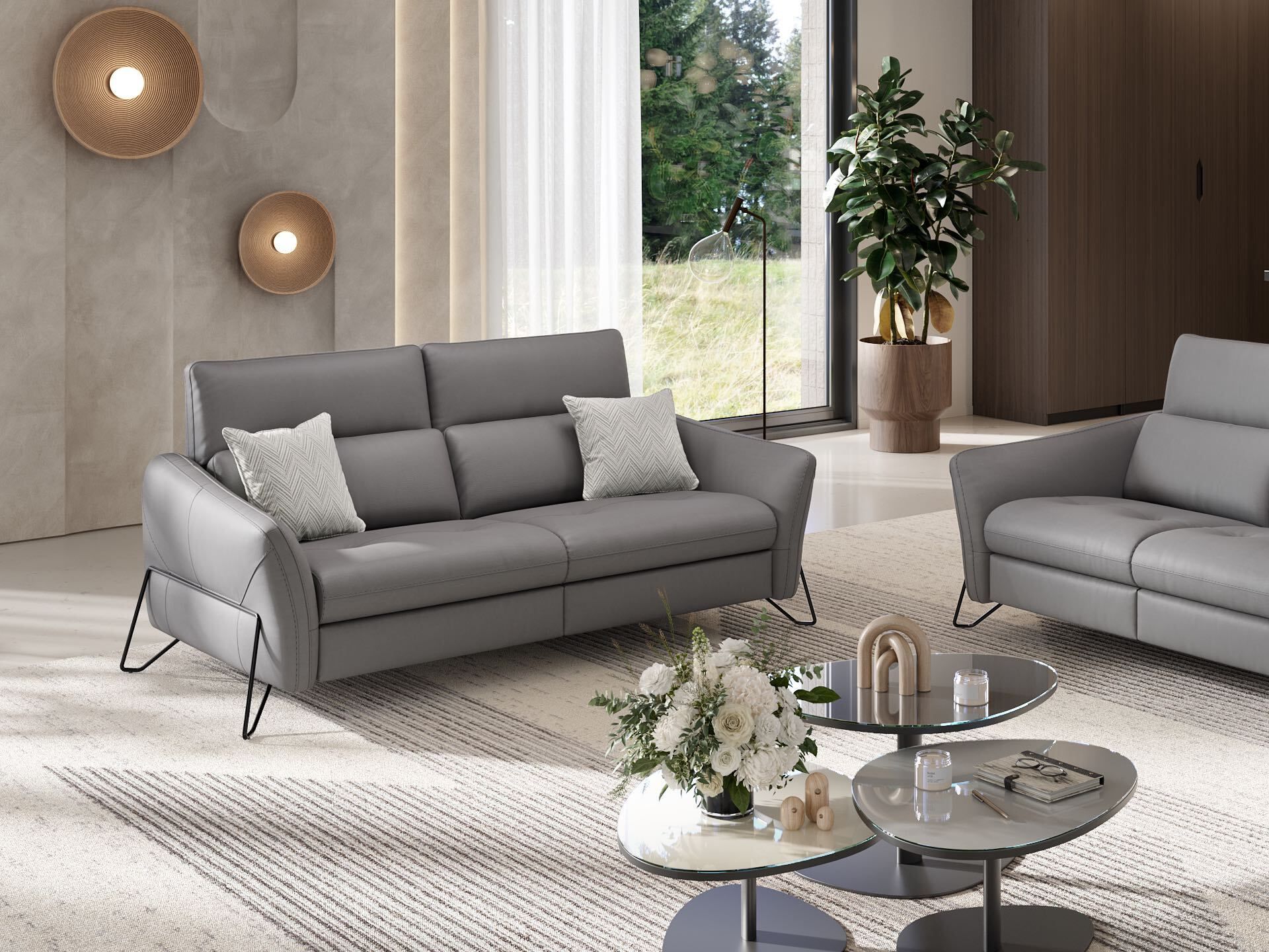 3-местный кожаный диван Sofanella Linares ARCH-00074697