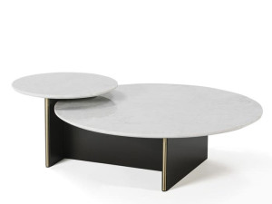 Мраморный журнальный столик с металлической основой