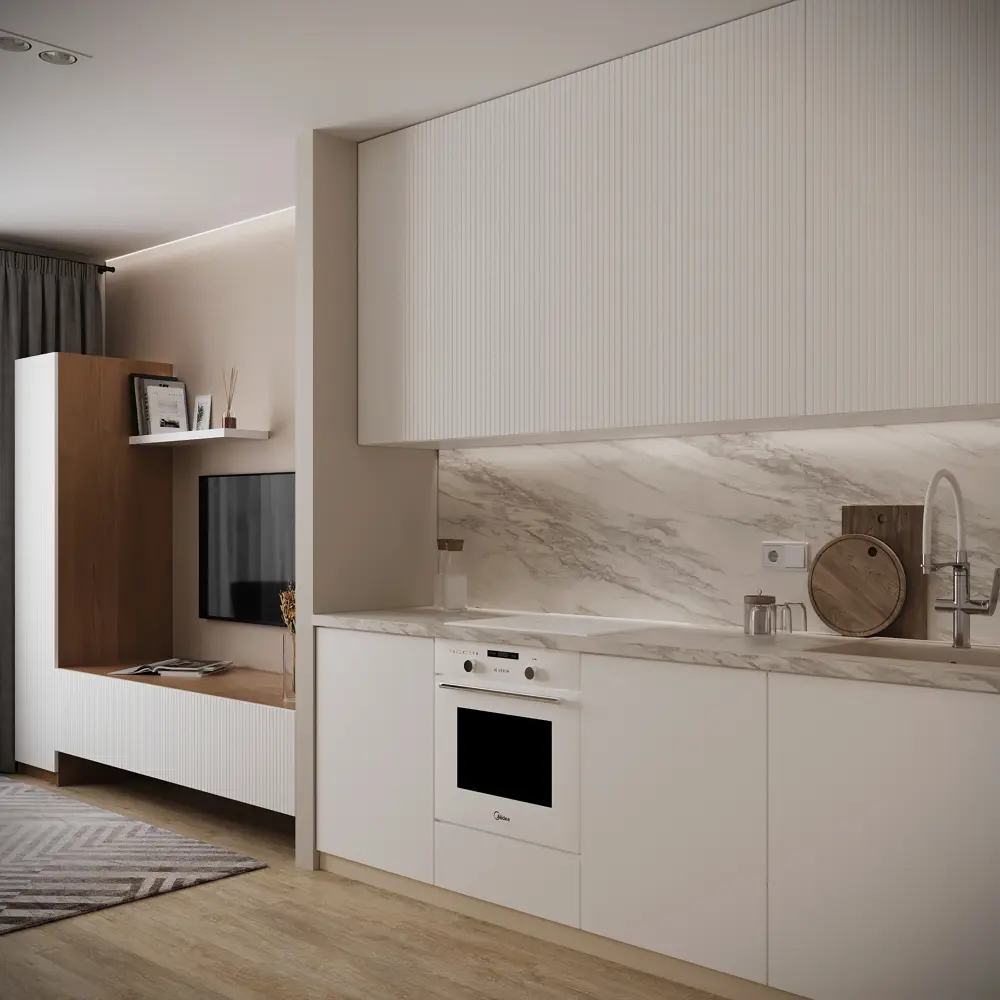 Фальшпанель для кухонного шкафа Висла 10x77 см KONSENSA МДФ цвет белый STLM-2070604 - Вид №6